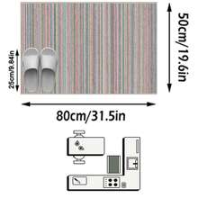 1pc Classic Vintage Moroccan Striped Geometric Retro Pattern Area Rug/Carpet/Door Mat/Runner, Suitable For Bathroom, Kitchen, Entryway, Hallway, Bedside, Living Room, Bedroom, Soft And Washable, Home Decor - Multicolor - View 12
