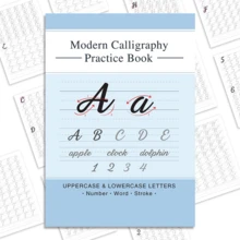 Sổ tay luyện viết thư pháp 56 trang - Chữ hoa & chữ thường, số, từ và hướng dẫn kiểm soát nét viết, in trên giấy màu be (thân thiện với mắt) - Bút mềm hỗ trợ luyện viết, khổ A4. - A4 - Xem 1