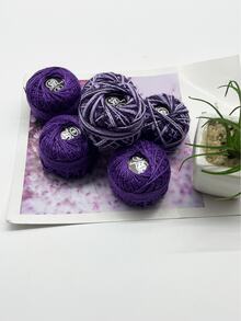 6pcs/Set Matching Lace Thread Set, Selected No-Waste Colors, Single & Dual-Color Combinations, Suitable For Embroidery, Micro-Crochet, Lace Crafts, Themed Handmade, Creative Decor And More Handicraft Scenarios - Three Single-color Lace Threads + Three Two-color Lace Threads - View 6