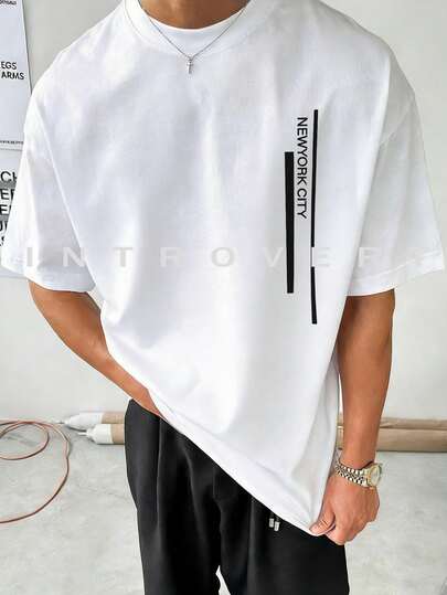 Men's Casual White T-Shirt, Minimalist And Refreshing, Suitable For Pairing With Sportswear For Outdoor Activities, Summer