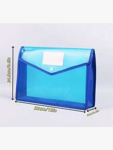Expandable Plastic File Folder With Snap Closure Transparent Envelope Pocket, No Dividers, Large Capacity, Multi-Color Options, Suitable For Letter/A4 Size (Random Color) - Single Piece - View 4