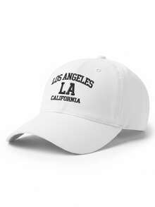 Los Angeles LA California Premium Adjustable Embroidered Unisex Curved Brim Casual Cotton Cap For Men And Women - trắng - Xem 1