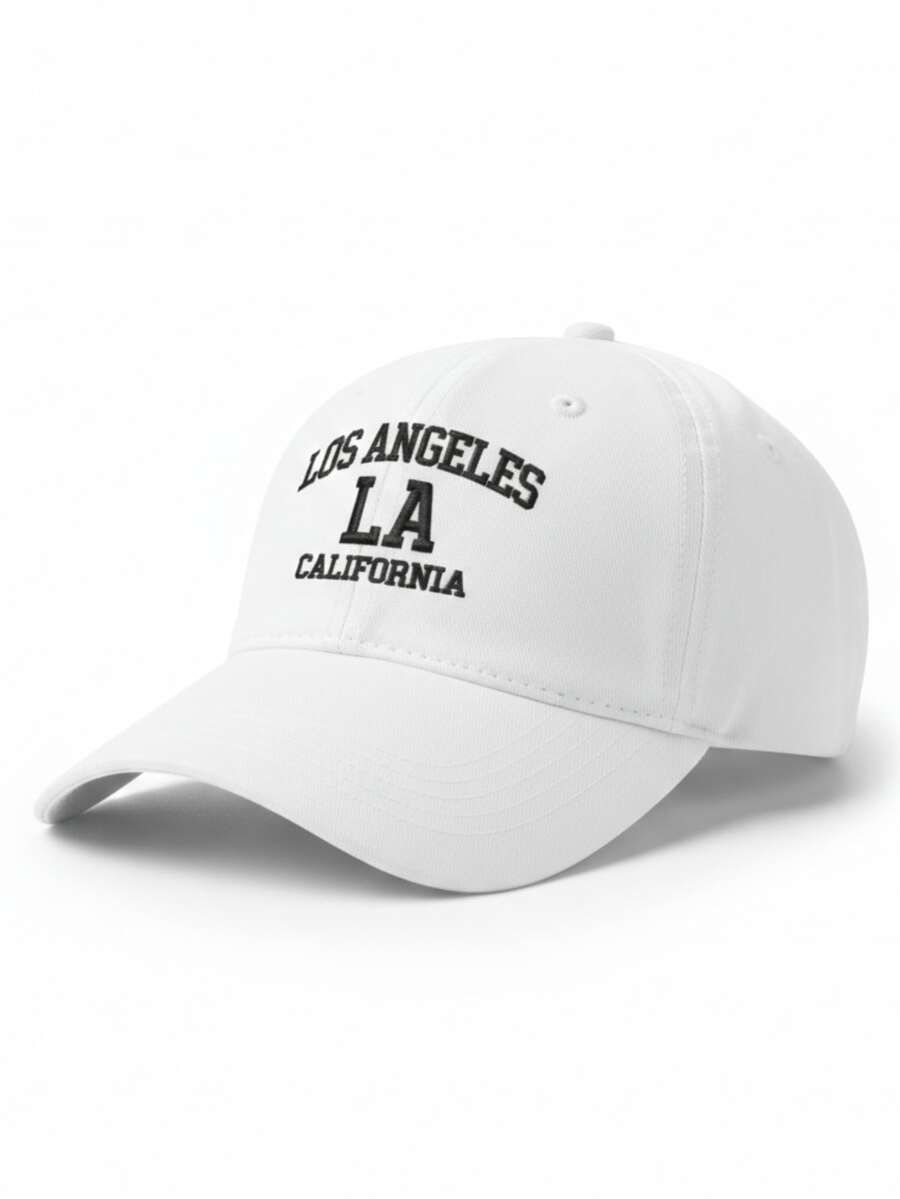 Los Angeles LA California Premium Adjustable Embroidered Unisex Curved Brim Casual Cotton Cap For Men And Women - trắng - Xem 1