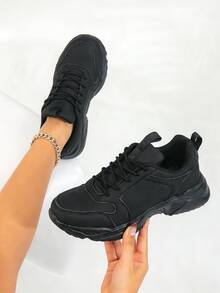 SAILUOPU Women's Casual Thick-Soled Sneakers, Black Soft Upper, Lightweight And Comfortable - Black - View 13