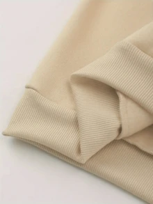 Sweat Shirt2025 New Sweatshirts Women's Casual Round Neck Sweatshirt With Teddy Bear Graphic, 100% Polyester Fabric, Alphabet Pattern Appliqué, AutumnWinter Fashion Top, Weight 250gM² Loose And ComfortableLoose And Comfortablevalentines Clothes - 杏色 - 查看 4