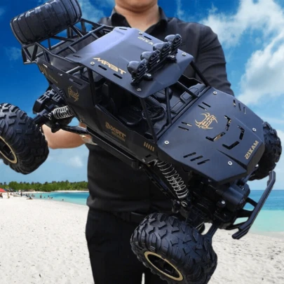 2025 1:12 RC Cars Remote Control Car BLACK/SILVER Off Road Monster Truck,Metal Shell 4WD Dual Motors LED Headlight Rock Crawler,2.4Ghz All Terrain Hobby Truck With 2 Batteries For 90 Min Play,Boys Adults Gifts,Birthday Gifts,Holidays Gifts,NEW YEAR Gifts,