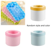 1pc/2pcs Round Ice Cube Tray, Silicone Squeeze Ice Cube Maker, Easy Release Home Ice Cube Mold - Multicolor - View 8