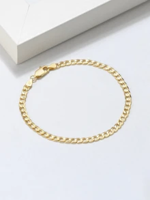 FOREVER QUEEN Vòng tay bạc 925 cao cấp, dây xích cắt kim cương 3mm, thời trang và thanh lịch, phù hợp cho cả nam và nữ, món quà tuyệt vời nhất. - Vàng - Xem 6