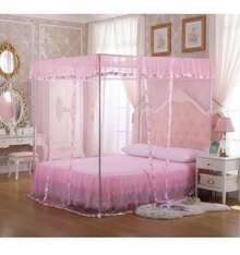 Full Size 4-Corner Bed Canopy Curtains, Canopy Net For Girls And Adults, Bedroom Home Decor (Pink) - 玫紅色 - 查看 1