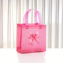 6/12pcs/Set Reusable Non-Woven Fabric Pink Bow Pattern Gift Bags, Suitable For Wedding, Birthday Party, Gifts, Mother's Day Preferred Packaging - Multicolor - View 6