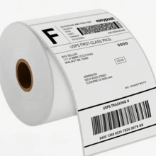 350 hojas de etiquetas adhesivas termosensibles con código de barras y números de seguimiento, compatibles con UPS, FedEx - Rollo continuo para logística, comercio electrónico, facturas, recibos - Papel para impresora térmica (longitud total de 150 m) - Ideal para pequeñas empresas y grandes empresas - Etiquetas de impresora térmica fáciles de usar - 1 Set - Ver 2