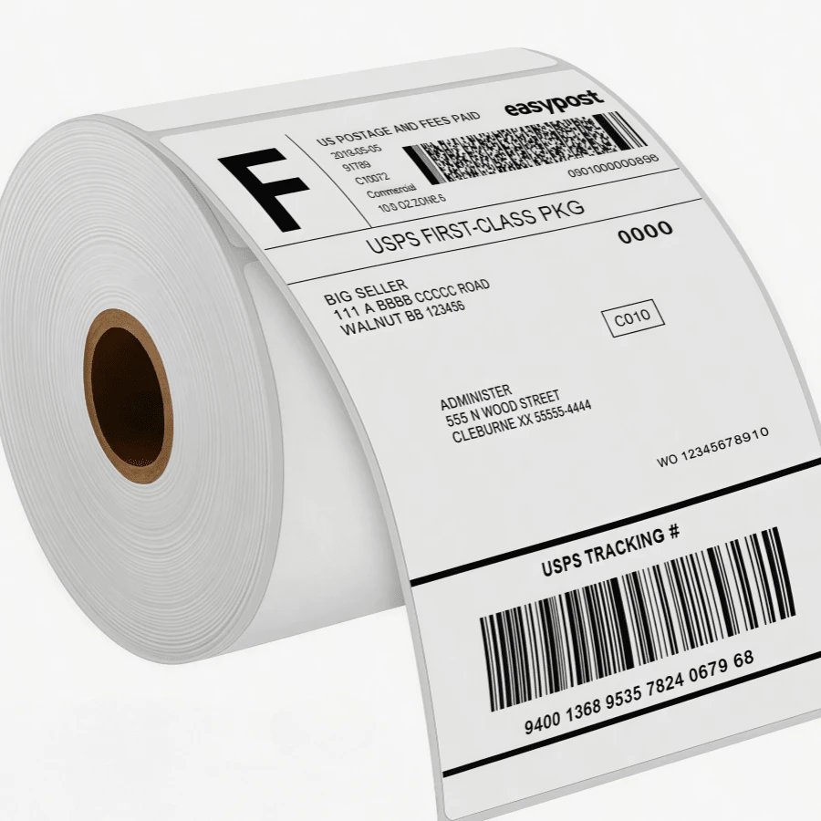 350 hojas de etiquetas adhesivas termosensibles con código de barras y números de seguimiento, compatibles con UPS, FedEx - Rollo continuo para logística, comercio electrónico, facturas, recibos - Papel para impresora térmica (longitud total de 150 m) - Ideal para pequeñas empresas y grandes empresas - Etiquetas de impresora térmica fáciles de usar