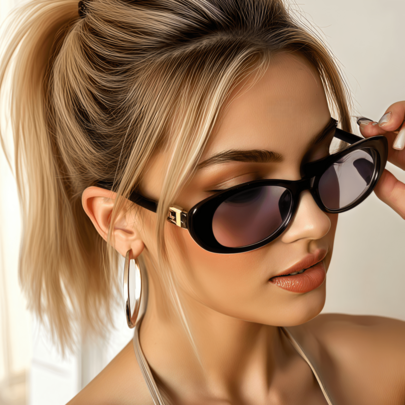 1pc Retro Cat Eye Frame Women's Eyeglasses, Decorated Temples, Classic Leopard Print Bohemian Style, PC (Polycarbonate) Material, Versatile For All Seasons