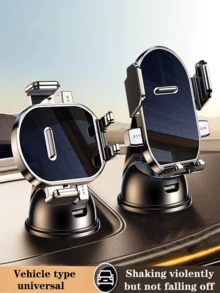 新款ABS塑料自锁式旋转吸盘通用型车载导航支架，360度旋转车载导航手机支架，不遮挡空调出风口 - A - 查看 2