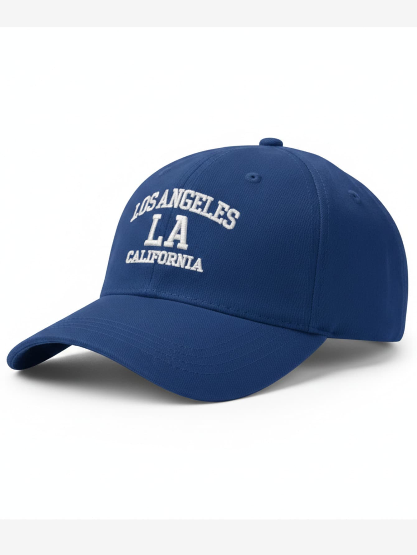 Los Angeles LA California Premium Adjustable Embroidered Unisex Curved Brim Casual Cotton Cap For Men And Women - 寶藍色 - 查看 1