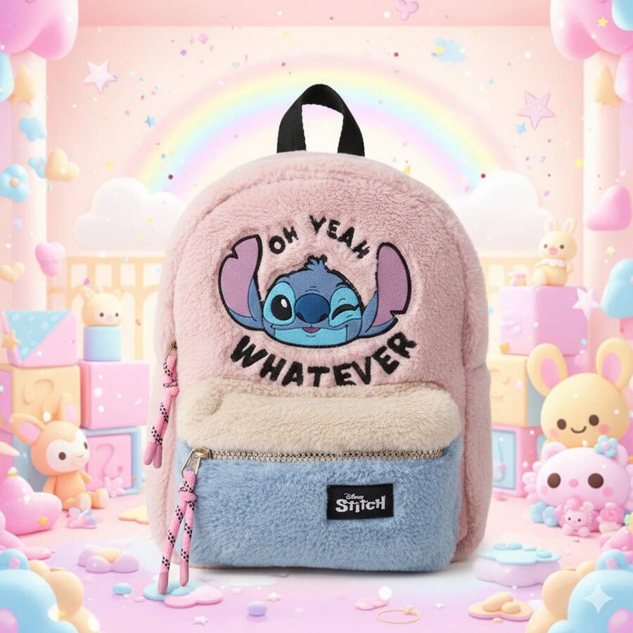 Ba lô mini nhồi bông "Lilo & Stitch", phù hợp cho nữ, túi đeo vai nhồi bông hoạt hình dễ thương với hình thêu Stitch nhấp nháy, túi du lịch ngoài trời thường ngày hình nhân vật đáng yêu, món quà sinh nhật Giáng sinh hoàn hảo cho người hâm mộ. - Nhiều màu - Xem 1