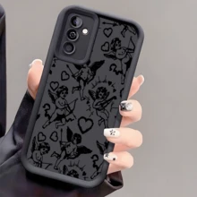 Valentine's Day 1pc Angel TPU Shockproof Phone Case, Thick Anti-Slip Protective Cover Compatible With Huawei, Honor, Galaxy S26, S26 Plus, S26 Ultra, - Black - View 1