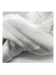 1 Peça Tecido Rasgável com Enchimento Fofo DIY, Tecido de Enchimento em Múltiplos Tamanhos para Acolchoado, Tecido Branco para Decoração de Cobertor de Neve Artificial, Vestuário, Brinquedos de Pelúcia - A - Visão 6