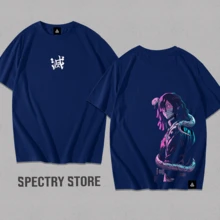 Camisa Camiseta Algodão Premium Anime Obanai Demon Unissex Streetwear Masculino Lançamento Tendencia - Azul Marinho - Visão 2