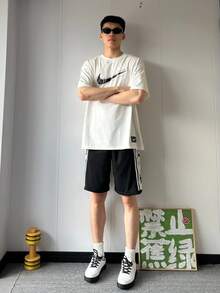 Nike Max90 Logo Print Pattern Loose Fit Crew Neck Short Sleeve T-Shirt, White - White - View 9