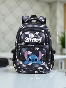 1 chiếc ba lô thêu bằng nylon màu hồng và tím, bền chắc, dùng hàng ngày với dây đeo vai có thể điều chỉnh, túi khóa kéo, thiết kế dễ thương, phù hợp cho học sinh và du lịch. - Hình vuông - Xem 3