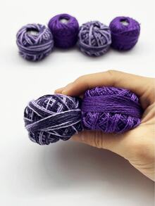 6pcs/Set Matching Lace Thread Set, Selected No-Waste Colors, Single & Dual-Color Combinations, Suitable For Embroidery, Micro-Crochet, Lace Crafts, Themed Handmade, Creative Decor And More Handicraft Scenarios - Three Single-color Lace Threads + Three Two-color Lace Threads - View 5