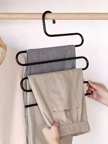 多功能铁艺裤架，多层铁艺防滑S型裤夹衣架，围巾收纳架 - 彩色 - 查看 7