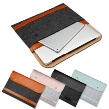 FIORIA Double-Layer Laptop Sleeve For MacBook Air/Pro, Horizontal Flip-Cover Design, Distressed Leather Texture, Double Magnetic Closure, Made Of Microfiber And Felt Material, Comfortable To The Touch And Portable. - Mint Green - View 1