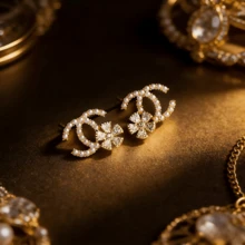 High-End Fashionable Diamond Hoop Earrings, Multi-Functional Unique Earrings, Golden Full-Diamond Wide Ear Clips, Luxurious And Sparkling Diamond High-End Earrings, Suitable For Daily Life, Banquets/Parties, Weddings, Travel, Vacation, Music Festivals, Beaches, Festivals And Other Occasions, Perfect Valentine's Day Gift - one-size - View 2