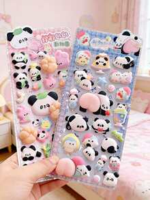 柔软可爱的造型贴纸，创意3D动物装饰贴纸，减压捏捏贴纸，非常适合贴在笔记本电脑、水瓶、记事本上，也是送给朋友、生日、节日和庆祝活动的绝佳礼物。 - 貓熊 - 查看 4