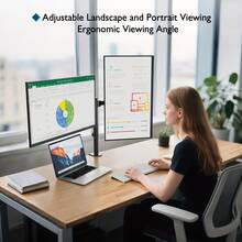 This Ergonomically Designed, Two-Arm Monitor Stand Is Suitable For Both Televisions And Computers And Accommodates Two LCD Monitors With Screen Diagonals From 13 To 27 Inches. It Is Tiltable And Swiveling On Both Sides, Height-Adjustable, And Made Of Steel. Three Screwdrivers Are Included. - Black - View 7