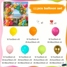 Set di palloncini per decorazione festa hawaiana, colori verde lime, rosa, fucsia, palloncini in lattice, adatti per feste a tema spiaggia tropicale hawaiana, raduni estivi, compleanni, festival, decorazione stanza, decorazioni per feste di compleanno - Multicolore - Visualizzare 9