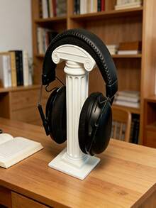 Giá đỡ tai nghe hình cột Hy Lạp cổ điển | Bệ trưng bày tai nghe | Tác phẩm điêu khắc để bàn đẳng cấp bảo tàng | Hiện thân của sự ngăn nắp và hợp lý - 1PC - Xem 2