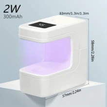 XEIJAYI 1个迷你可充电UV LED美甲灯，适用于凝胶美甲，快速干燥美甲灯，UV LED凝胶指甲油烘干灯，美甲工具，可充电美甲沙龙设备 - 白色 - 查看 11