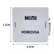 Adaptador Convertidor High definition a VGA 1080P con Salida de Audio Convierte Señal Digital High definition a VGA Analógico Audio y Video - Blanco - Ver 2