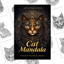 Sách tô màu Mandala 28 trang dành cho mèo, phù hợp cho người yêu mèo, người đam mê nghệ thuật và những độc giả tìm kiếm sự thư giãn. Hoạt động tự chăm sóc bản thân này có thể giúp bạn thư giãn hoàn toàn sau một ngày dài. - Mảnh duy nhất - Xem 8