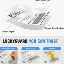 350 hojas de etiquetas adhesivas termosensibles con código de barras y números de seguimiento, compatibles con UPS, FedEx - Rollo continuo para logística, comercio electrónico, facturas, recibos - Papel para impresora térmica (longitud total de 150 m) - Ideal para pequeñas empresas y grandes empresas - Etiquetas de impresora térmica fáciles de usar - 1 Set - Ver 6