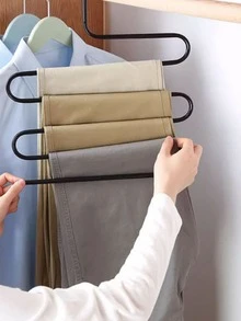 多功能铁艺裤架，多层铁艺防滑S型裤夹衣架，围巾收纳架 - 彩色 - 查看 8