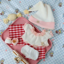 Kolekcja ubranek dla lalek 20 cm, 4-częściowy zestaw piżam, w tym bluzki, spodnie, czapka, skarpetki, urocze zestawy ubranek, ubranka dla lalek do przebierania się, urocze akcesoria, ubranka dla pluszowych zwierząt, upominki na przyjęcia, prezenty urodzinowe (lalka nie jest dołączona) - Gwiazda - Zobacz 5