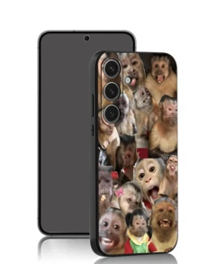 1个趣味猴子图案软TPU保护壳，防震防刮，兼容华为荣耀、三星Galaxy A/S系列、6A/7A/8A、12T/13T/14T - 黑色 - 查看 2