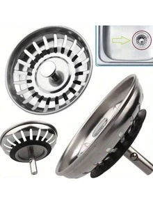 1pc Stainless Steel Kitchen Sink Drain Strainer, Bathroom Hair Catcher, Sink Filter, Drain Stopper, Kitchen Tool Kitchen Items Kitchen Accessories Kitchen Tools - Silver - View 2