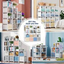 12/15/20 Tier Freely Assembled Bookshelf And Storage Rack - Heavy Duty Plastic/Metal Frame, Easy To Assemble Floor-Standing Multi-Layer Shelving Unit, Suitable For Bedroom, Dorm, Modern Minimalist Style - Multicolor - View 7