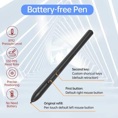 This Ultra-Thin, 10-Inch Graphics Tablet Features 6 Quick-Access Buttons And A Passive, Pressure-Sensitive Pen With 16,384 Levels Of Pressure Sensitivity (Including 8 Replacement Nibs And 1 OTG Adapter). It's Compatible With Windows XP/7/8/10, MacOS 11.0+, And Android 5.0+, Making It Ideal For Drawing, Design, And Online Teaching. The Attractive Gift Packaging Makes It The Perfect Christmas Present For Family And Friends.
