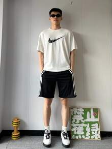 Nike Max90 Logo Print Pattern Loose Fit Crew Neck Short Sleeve T-Shirt, White - White - View 6