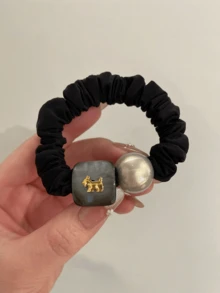 1pc Korean Style Elegant Pearl Puppy Hair Scrunchie, Bun Holder - Multicolor - View 7