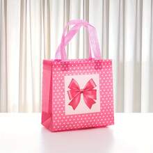 6/12pcs/Set Reusable Non-Woven Fabric Pink Bow Pattern Gift Bags, Suitable For Wedding, Birthday Party, Gifts, Mother's Day Preferred Packaging - Multicolor - View 7