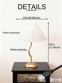 1pc Gold Desk Lamp, Minimalist Table Lamp For Reading, Desk, Bedroom, Warm Light, USB Powered, Suitable For Nordic Style Accommodation, Restaurant, Camping, Atmosphere Lighting - Gold - View 9
