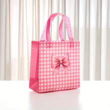 6/12pcs/Set Reusable Non-Woven Fabric Pink Bow Pattern Gift Bags, Suitable For Wedding, Birthday Party, Gifts, Mother's Day Preferred Packaging - Multicolor - View 3