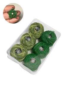 6pcs/Set Matching Lace Thread Set, Selected No-Waste Colors, Single & Dual-Color Combinations, Suitable For Embroidery, Micro-Crochet, Lace Crafts, Themed Handmade, Creative Decor And More Handicraft Scenarios - Three Single-color Lace Threads + Three Two-color Lace Threads - View 7