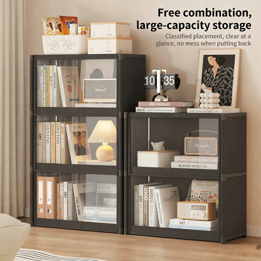 Large Capacity Multi-Tier Transparent Plastic Storage Shelf With Sturdy Freestanding Frame Suitable For Bedroom, Wardrobe, Underbed Storage Rack - Heavy-Duty Plastic Shelves With Metal Frame, Organizer Box For Clothes, Bed Frame Storage Shelf